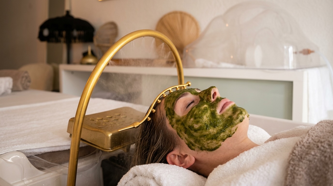 Soin Head Spa premium avec arche et vapeur